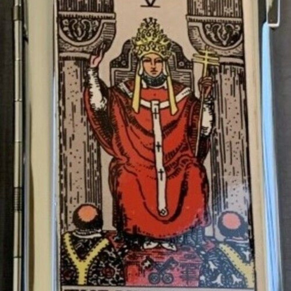 Hierophant Tarot Card Cigarette Case With Built In Butane Lighter